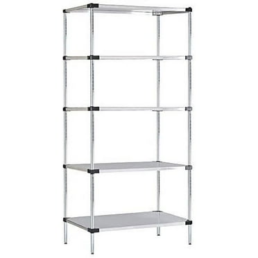 21" Deep x 54" Wide x 86" High 5 Tier Stainless Steel Solid Starter Shelving Unit