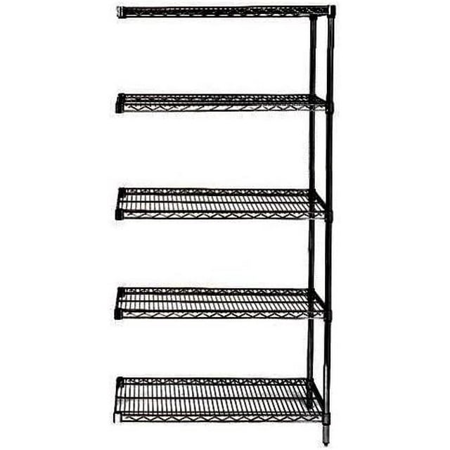 21" Deep x 72" Wide x 54" High 5 Tier Black Add-On Shelving Unit