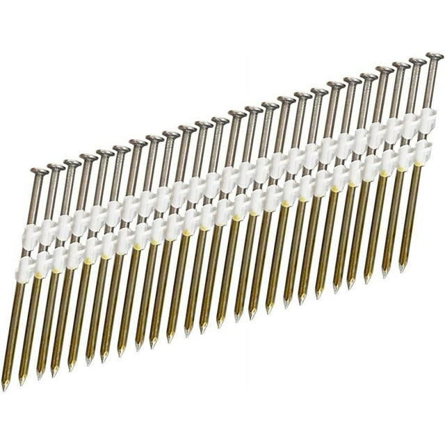 21 Degree Framing Nails, 3Inch X 0.120Inch Round Head Plastic