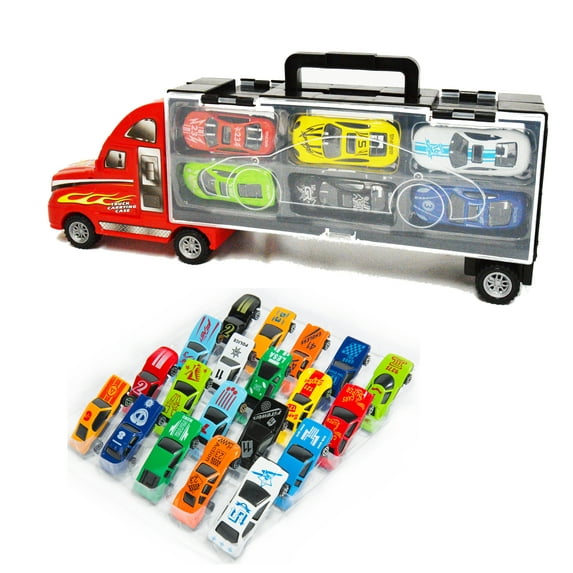 21 Diecast sports car plus Semi Trailer Truck Carrier