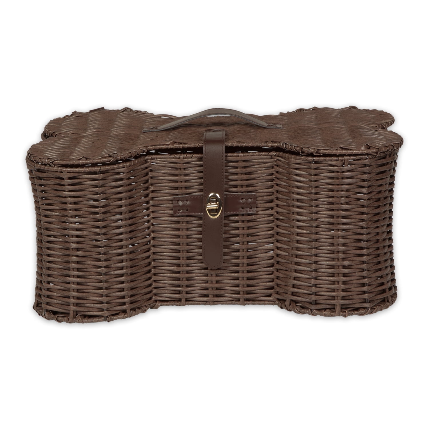 Bone Dry Pet Storage, Toy Basket, Medium, 21x13x8", Brown Plastic Wicker