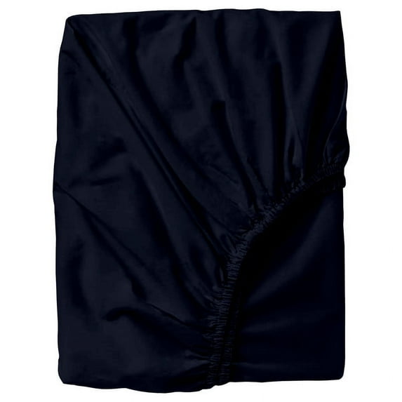 21" Extra Deep Pockets Fitted Sheet Only - Full Size, Navy Blue Color 300-Thread-Count Egyptian Cotton 1-PC Bottom Fitted Sheet