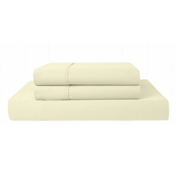 21" Extra Deep Pockets - King Fitted Sheet with 2 Pillowcases (3-PC) Set - 800-Thread-Count 100% Egyptian Cotton, Soft Breathable - Ivory