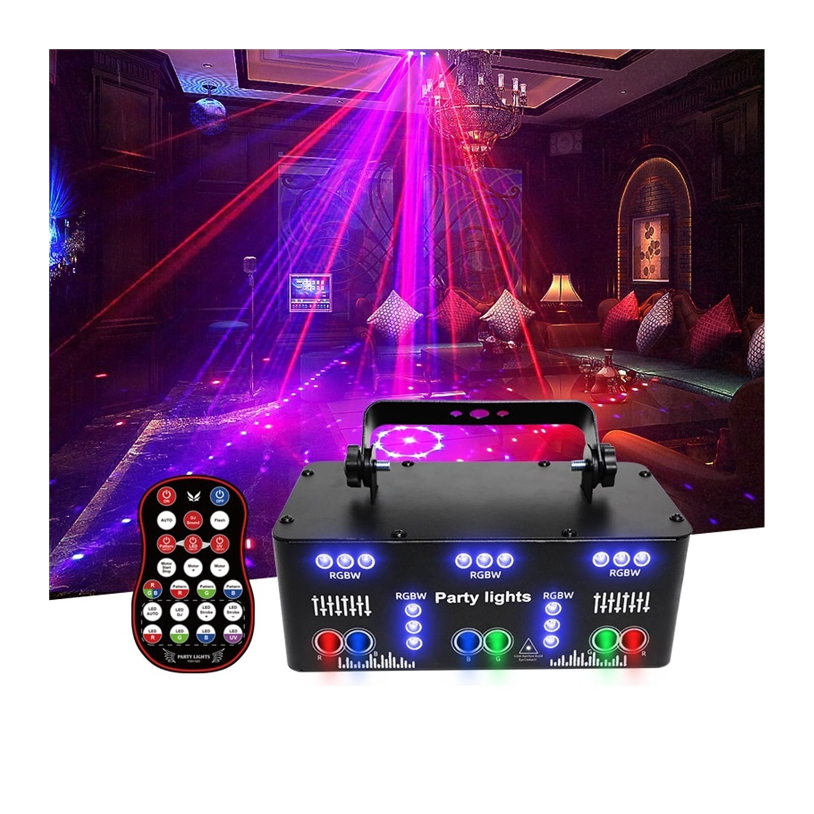 21 Eyes DJ Disco Light Black Light Beam Projector Remote Strobe Stage RGB Effect Xmas Club Party Holiday Halloween ,Multiple Working Modes