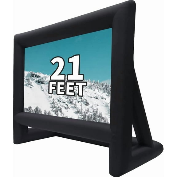 21 Feet Inflatable Outdoor Projector Movie Screen - Package with Rope, Blower + Tent Stakes - Great for Outdoor Backyard Pool Fun (21 Feet)