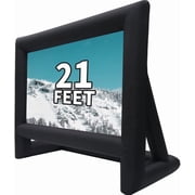21 Feet Inflatable Outdoor Projector Movie Screen - Package with Rope, Blower + Tent Stakes - Great for Outdoor Backyard Pool Fun 21 Feet