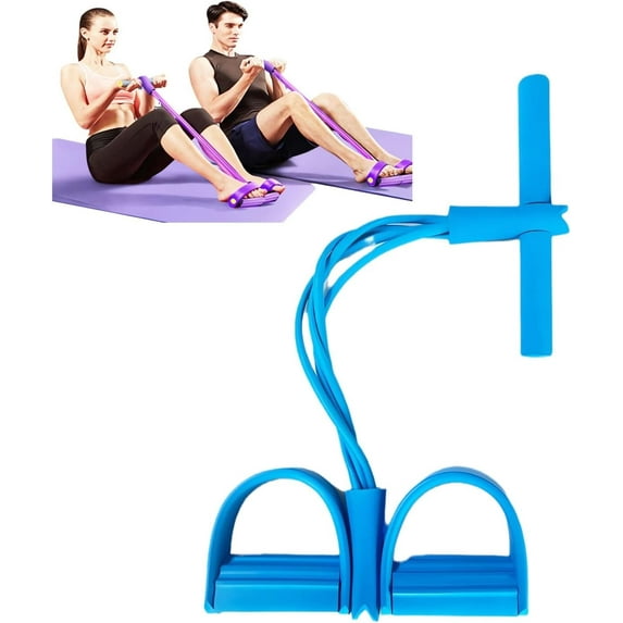 21 Fitness Resistance Bands-4 Tube Pedal Ankle Puller - 2023 New Sit up Leg Stretch Rope Exercise Bands with Handles, Stretching Workout Fitness Bands for Arm Weights Exercise Equipment