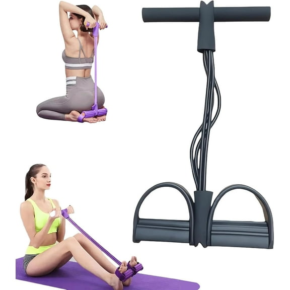 21 Fitness Resistance Bands-4 Tube Pedal Ankle Puller, 2025 New Sit up Leg Stretch Rope Exercise Bands with Handles, Fitness Equipment for Yoga Stretching Slimming Training for Women Men