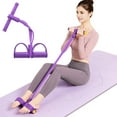 thumbnail image 1 of 21 Fitness Resistance Bands-4 Tube Pedal Ankle Puller 2025 Upgrade Stretch Bands for Exercise Sit Up Exercise Equipment AB Training Auxiliary Device Workout Equipment for Women Men(Purple - 4 Tube), 1 of 1