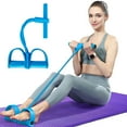 thumbnail image 1 of 21 Fitness Resistance Bands-4 Tube Pedal Ankle Puller, 2025 Upgrade Version Stretching Workout Fitness Bands for Full-Body Workout, Ab Training, Stretching, Yoga – Portable Home Gym Equipment, Blue, 1 of 6