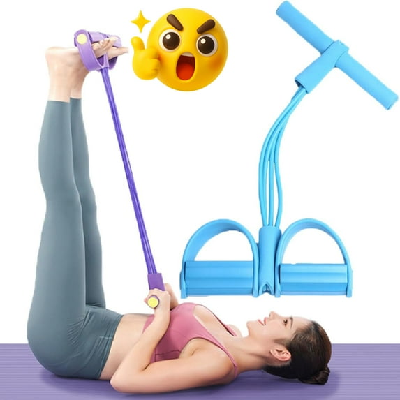 21 Fitness Resistance Bands-4 Tube Pedal Ankle Puller, 2025 Upgraded Stirrup Puller for Exercise, Foot Pedal Resistance Band for Arm Weights Exercise Equipment