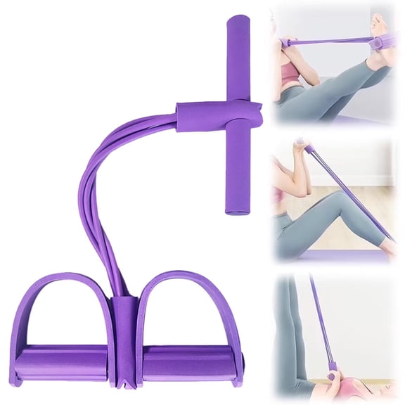 21 Fitness Resistance Bands-4 Tube Pedal Ankle Puller, 2026 New Stretching Bands For Arm And Leg Workouts,Multi Functional Pedal Resistance Band,Exercise Bands With Handles For Women