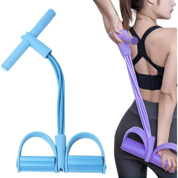 21 Fitness Resistance Bands 4 Tube Pedal Ankle Puller, Multifunction Tension Rope Fitness Equipment, for Abdomen/Waist/Arm/Leg Stretching Slimming Training