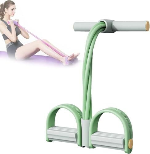 21 Fitness 4-Tube Pedal Resistance Bands - Full Body Workout Ankle Puller For Home Exercise