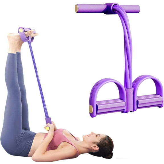 21 Fitness Resistance Bands-4 Tube Pedal Ankle Puller,Sit up Leg Stretch Rope Exercise Bands with Handles