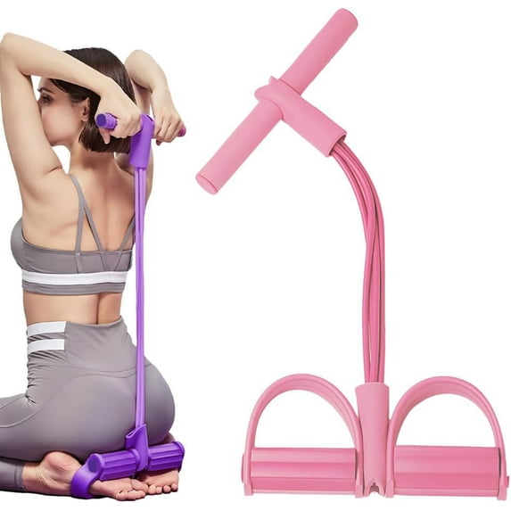 21 Fitness Resistance Bands-4 Tube Pedal, Stretch Bands for Exercise Sit Up Exercise Equipment Slimming, Stretching Bands for Arm and Leg Workouts,Women Men AB Training Auxiliary Devic