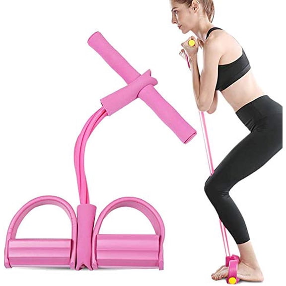21 Fitness Resistance Bands - 6 Tube Pedal Ankle Puller - Sit up Leg Stretch Rope Exercise Bands with Handles, Stretching Workout Fitness Bands for Arm Weights Exercise Equipment
