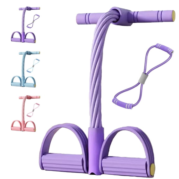 21 Fitness Resistance Bands-8 Tube Pedal Ankle Puller, 2025 New Sit up Leg Stretch Rope Exercise Bands with Handles, AB Training Auxiliary Device Workout Equipment for Women Men