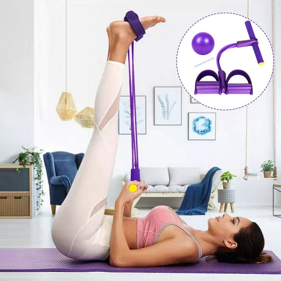 21 Fitness Resistance Bands, Pedal Ankle Puller, AB Training Auxiliary Device, 2025 Upgrade Stretch Bands for Exercise Sit Up Exercise Equipment, Workout Equipment for Women Men(Purple)