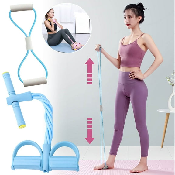 21 Fitness Resistance Belt, Multifunction Tension Rope, 6-tube Yoga Pedal Puller, Flexible Pedal Ankle Joint Tractor, New Sit Up Leg Stretching Rope Exercise Belt with Handle for Stretching Exercise