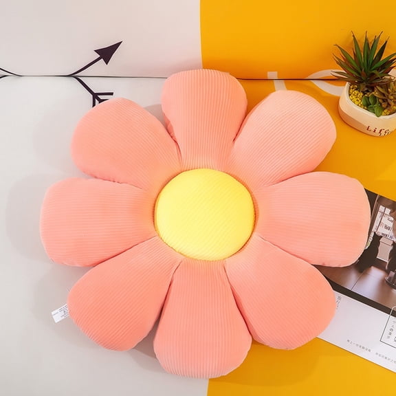 21" Flower Shaped Throw Pillow Floor Pillow, Daisy Plush Floor Pillow Seat Cushion Soft Decorative Oversized Throw Cushion for Sofa, Bed, and Floor Seating Watching TV