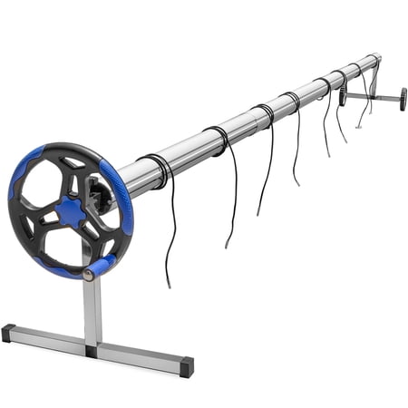 21' Ft Pool Cover Reel Set Aluminum In-ground Swimming Pool Solar Cover Reel