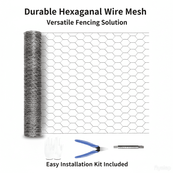21-Gauge Galvanized Hexagonal Wire Mesh, 59 Inch x 100 Feet Rustproof Poultry Netting, Multi-Use Metal Fencing for Garden, DIY Crafts, Floral Arrangements and Small Animal Cages