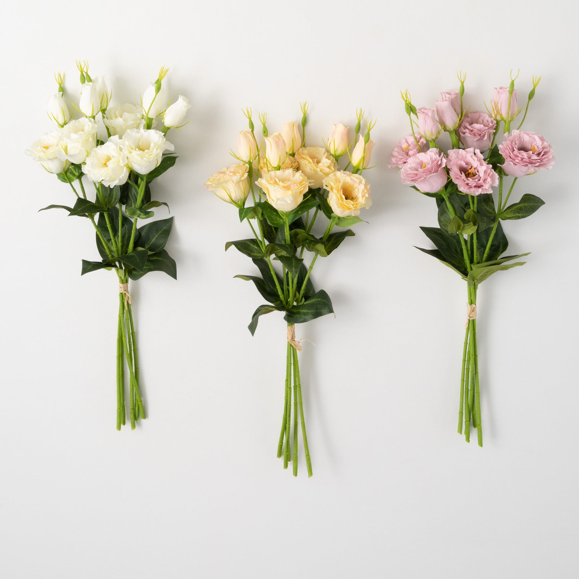 21"H Sullivans Pastel Lisianthus Bush Set of 3, Multicolor