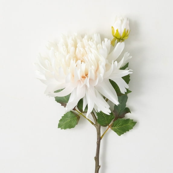 21"H Sullivans Soft Cream Dahlia Spray, Cream