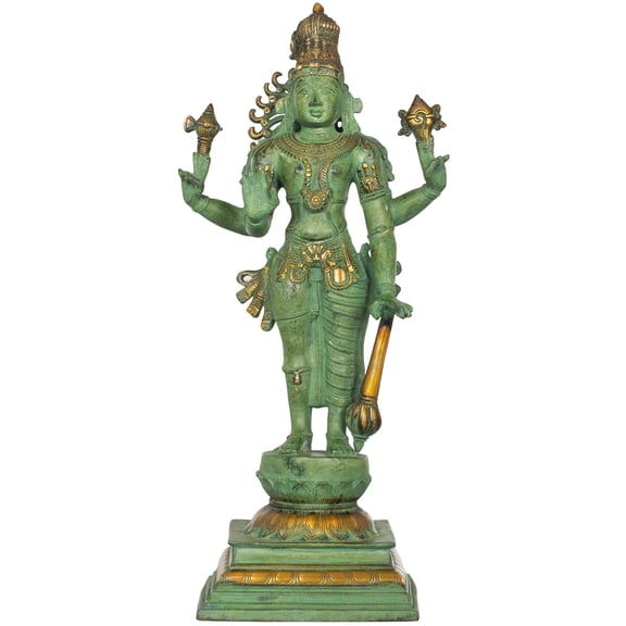 21" Harihara Brass Sculpture - Masterpiece of Eclectic Indian Iconography | Handmade in India