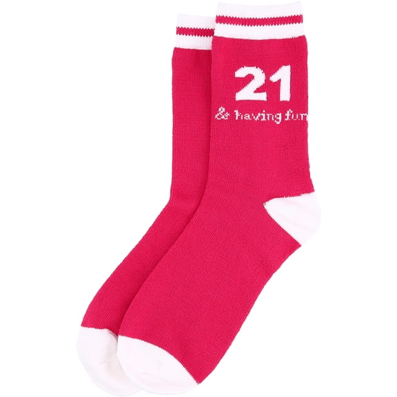 Pavilion Gift Company - 21 & Having Fun - Ladies Crew Sock