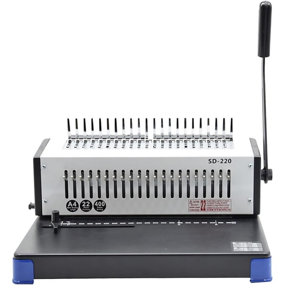 21 Hole Comb Binder Rubber Ring/Clip Dual-Use Stapler Punching Binding Machine Binding 400 Sheets For Document Binding Financial Contract File Certificate