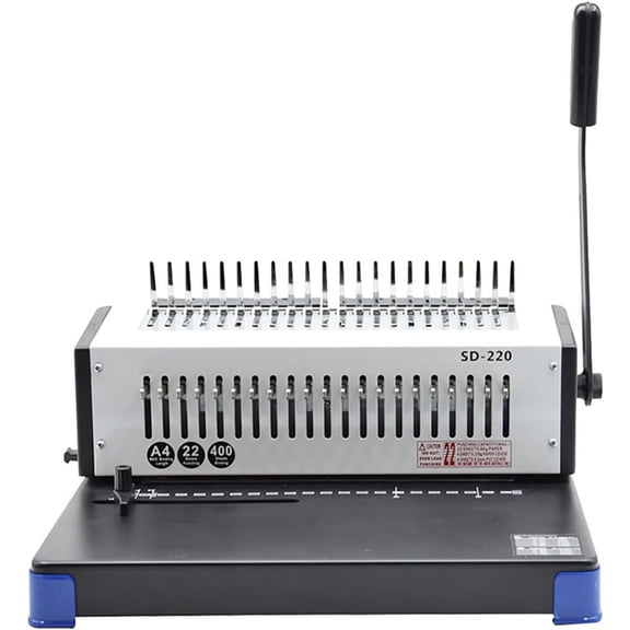 21 Hole Comb Binder Rubber Ring/Clip Dual-Use Stapler Punching Binding Machine Binding 400 Sheets For Document Binding Financial Contract File Certificate