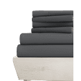 thumbnail image 1 of 21-INCH EXTRA DEEP POCKETS - 6 PC King Sheet Set - (Extra Pillowcases, Fitted & Flat) 600-Thread-Count 100% Egyptian Cotton, Soft Breathable - Long Staple 600TC Cotton- Dark Grey, 1 of 7