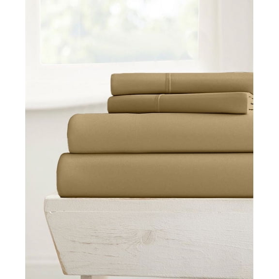21-INCH EXTRA DEEP POCKETS - 700-TC Alaskan King Size 4PC Sheet Set - Premium 700-Thread-Count 100% Egyptian Cotton - Taupe