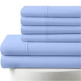thumbnail image 1 of 21-INCH EXTRA DEEP POCKETS -California King Egyptian 700-TC Cotton 6-PC Sheet Set with 1 Fitted Sheet, 1 Oversized Flat Sheet 4 Pillowcases - Light Blue, 1 of 7