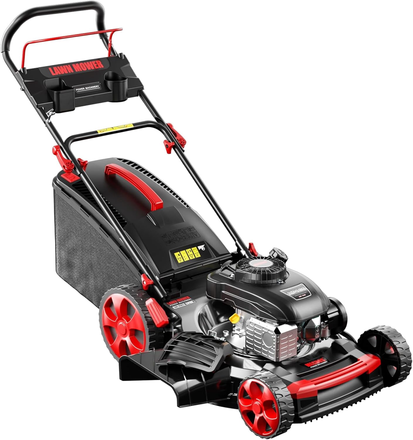 21 Inch 201cc 4-Cycle Engine 3-Position Cutting Height Adjustment 3-in-1 Gas Walk Behind Lawn Mower, Black