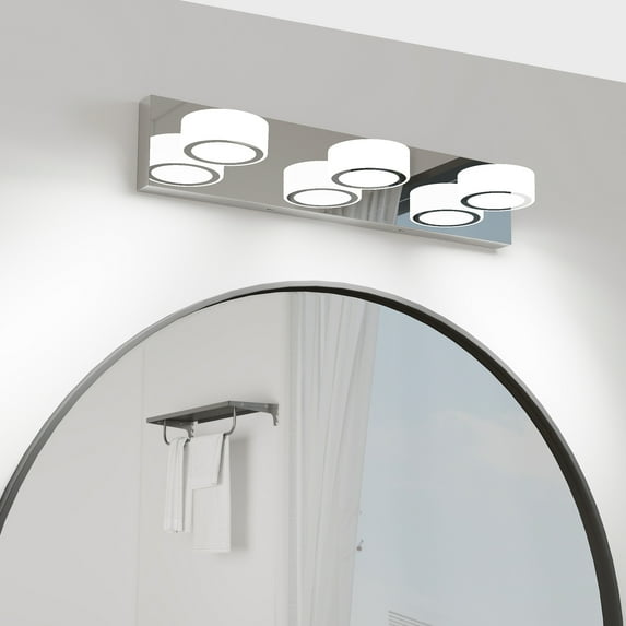 21 Inch 3-Light LED Vanity Light, Modern Dimmable Bathroom Fixture with Rotatable Heads, Chrome Finish