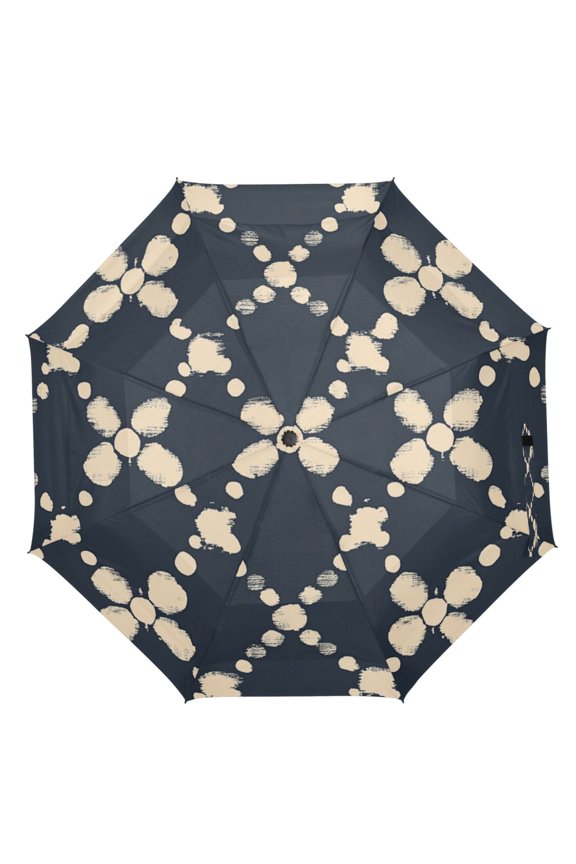 21" Inch Auto Open Close Folding Umbrella Windproof Waterproof Full Print 8-Rib Compact Travel Umbrella for Rainy Days Black and Yellow Cross Check