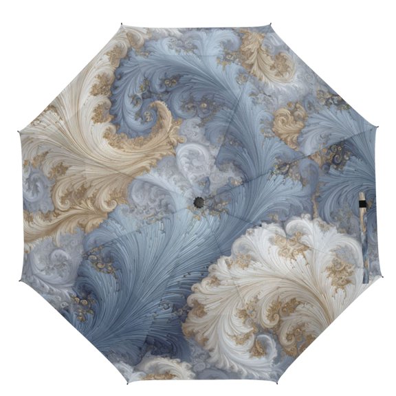 21" Inch Auto Open Close Folding Umbrella Windproof Waterproof Full Print 8-Rib Compact Travel Umbrella for Rainy Days Palace Construction