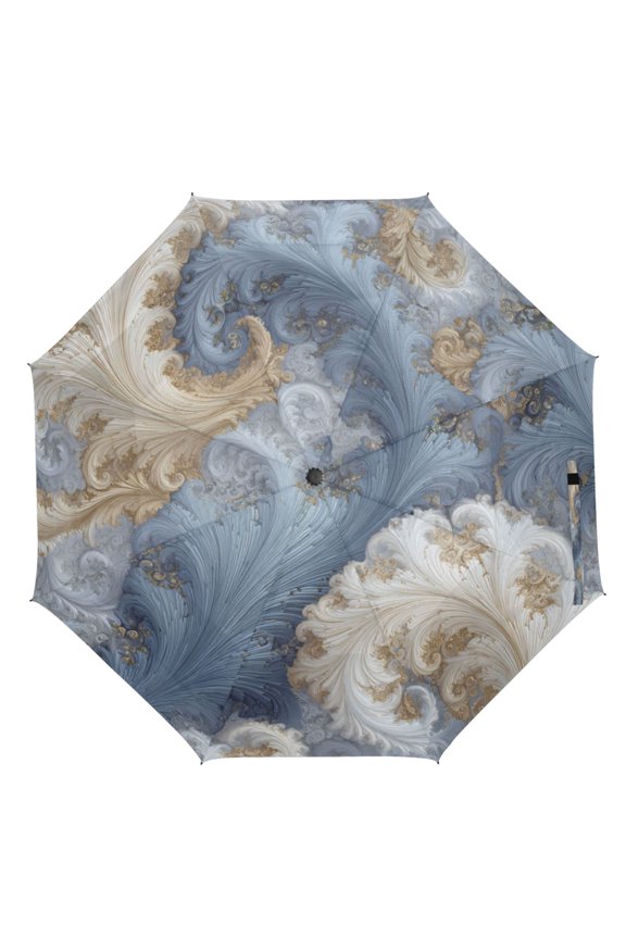 21" Inch Auto Open Close Folding Umbrella Windproof Waterproof Full Print 8-Rib Compact Travel Umbrella for Rainy Days Palace Construction