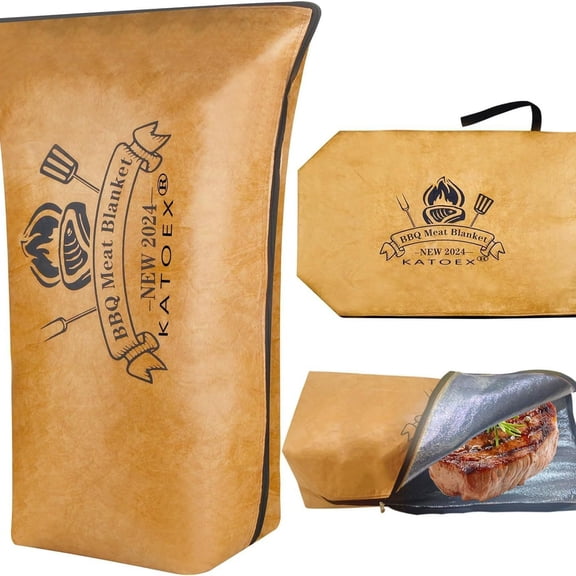 21 Inch BBQ Meat Resting Blanket Bag, Reusable Insulated Carrier for Large Brisket Turkey and Steaks, Zippered Thermal Tote for Smoker Grilling Accessories Gift for Men Dad