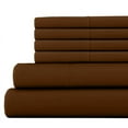 thumbnail image 1 of 21 Inch Extra Deep Pockets -Queen XL Giza 1000-Thread-Count Cotton 6-PC Sheet Set - Chocolate, 1 of 7