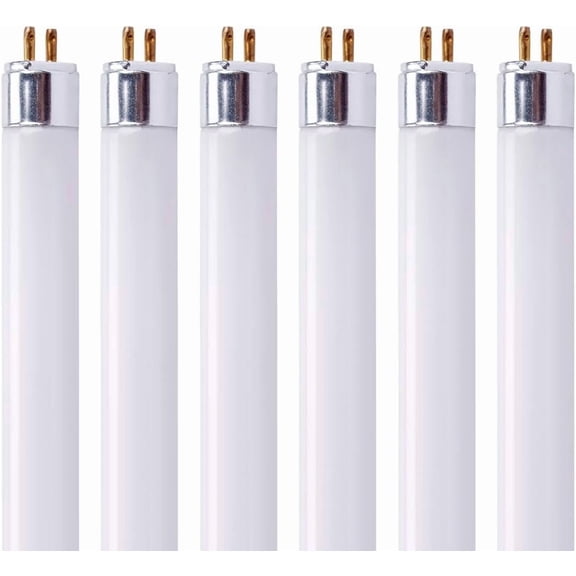 21 Inch F13T5/CW Fluorescent Light Bulb, T5 13 Watts, 4100K Cool White Under Counter Light Bulbs, Replacement Bulb for Under Cabinet Light, G5 Mini Bi-Pin Base - 6 Pack