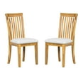 thumbnail image 1 of 21 Inch Fabric Dining Side Chair, Slatted Back, Set of 2, Gray, Brown- Saltoro Sherpi, 1 of 5