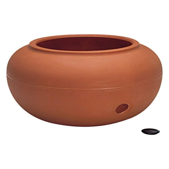 21 Inch Garden Hose Pot - Durable Lightweight Plastic Decorative Hose Pot for Yard, 100-Foot Capacity Hose Storage, Clay Terra Cotta