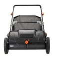 thumbnail image 1 of 21 Inch Hand Push Yard Debris Cleaner Dual Rotary Brushes Large Capacity Lawn Sweeper, 1 of 9