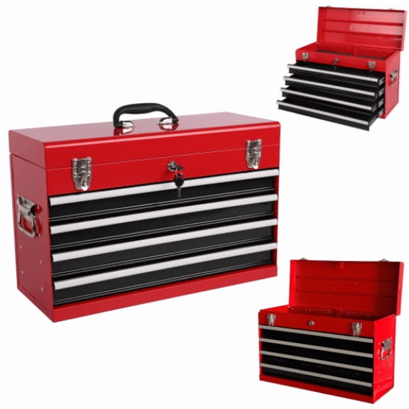 21-Inch Heavy Duty Metal Tool Box 4 Drawers Locking