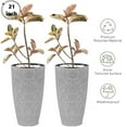 thumbnail image 1 of 21 Inch Indoor/Outdoor Round Tall Planters,Modern Large with Drainage Holes for Front Door,Balcony and Patio Deck - Gray, 1 of 5