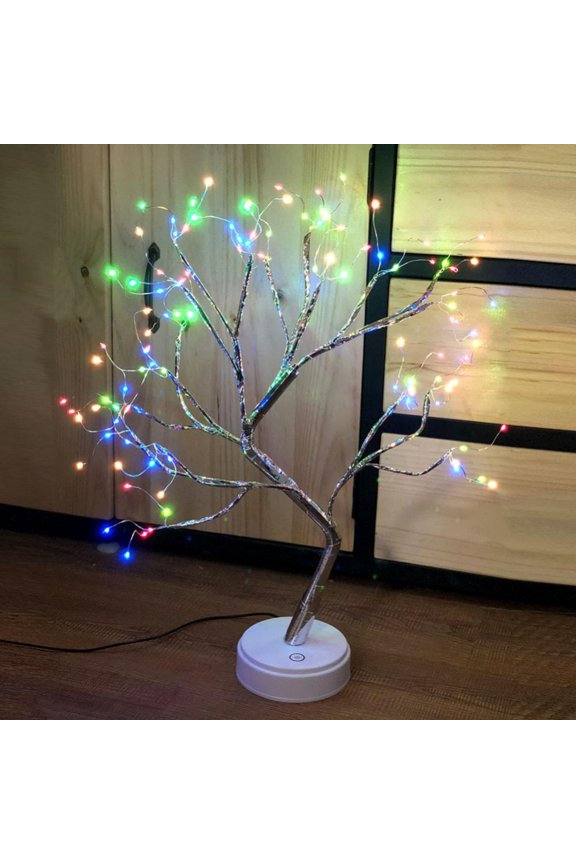 21 Inch LED Colorful Birch Tree Light RGB Lighted Birch Tree, 108 LED Lights, RGB with Remote Control, Metal Base Ideal As Night Lights